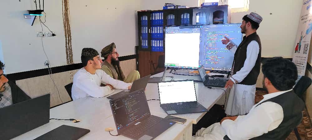 Students coding